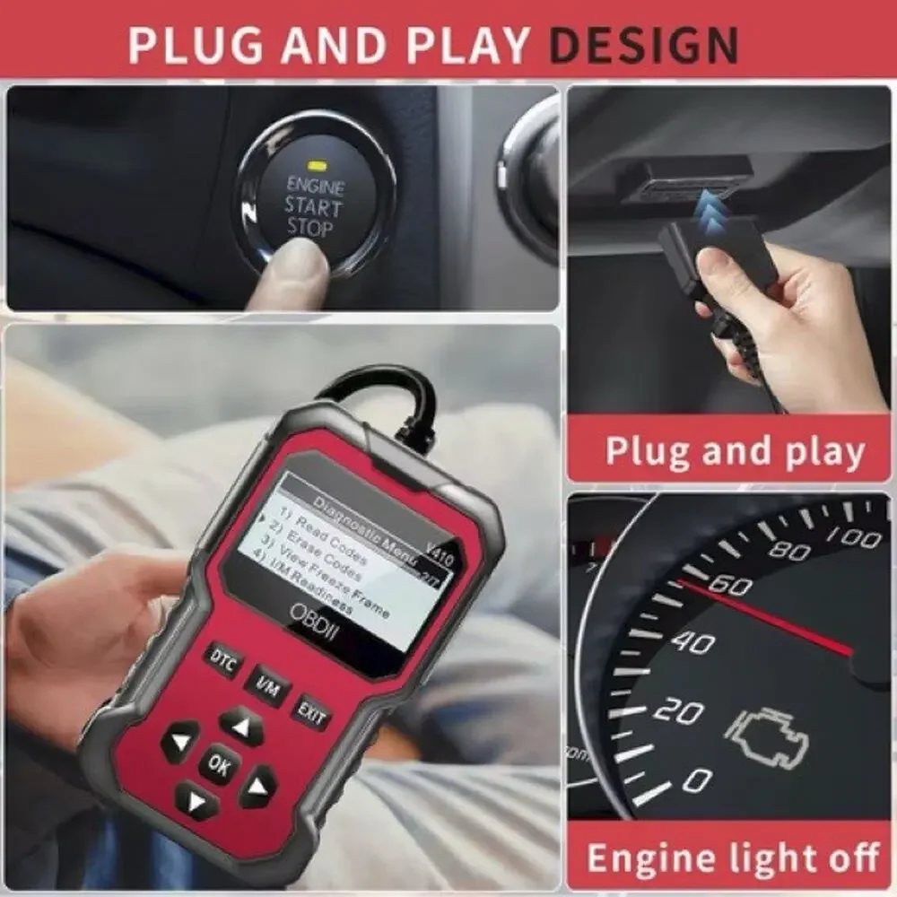 OBD2 V410 Scanner Car Checfk Engine Fault Code Reader Diagnostic Scan, erase